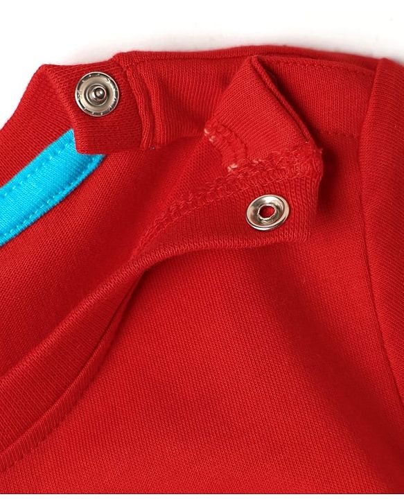 Babyhug Cotton Knit Half Sleeves T-Shirt With Hawaii Text Print - Red