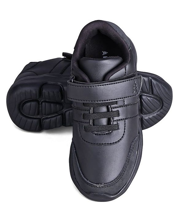 Pine Kids School Shoes with Velcro Closure - Black
