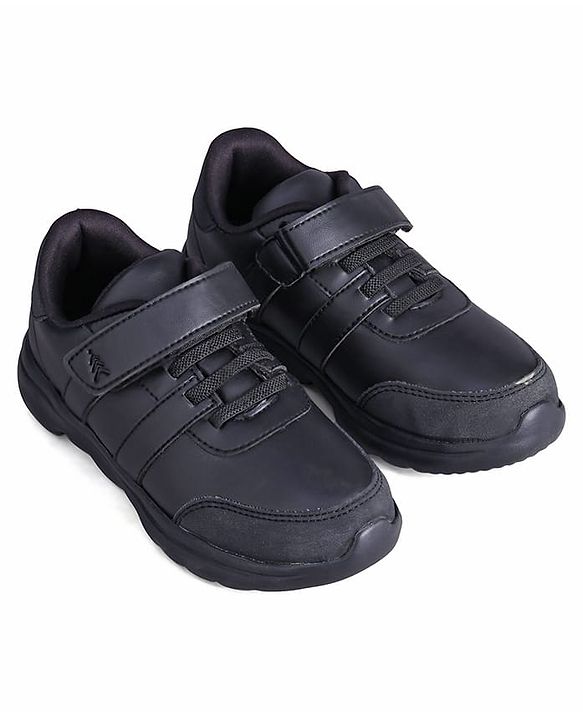 Pine Kids School Shoes with Velcro Closure - Black