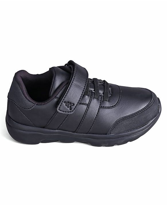 Pine Kids School Shoes with Velcro Closure - Black