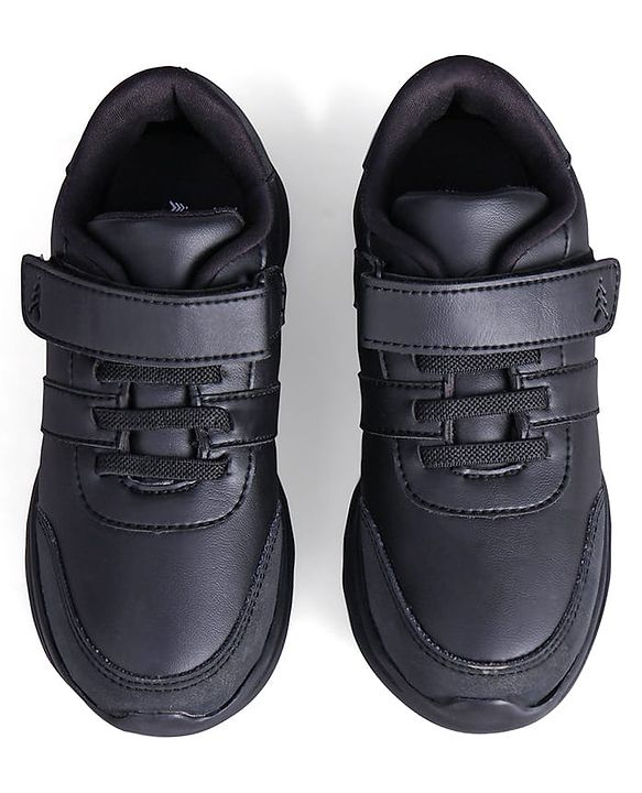 Pine Kids School Shoes with Velcro Closure - Black