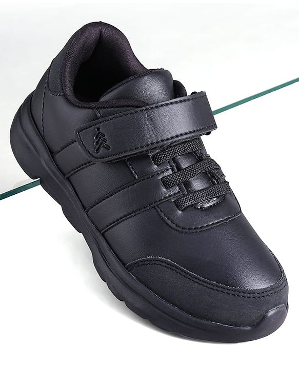 Pine Kids School Shoes with Velcro Closure - Black