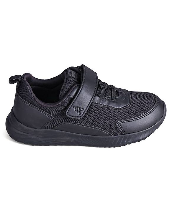 Pine Kids School Shoes with Velcro Closure - Black