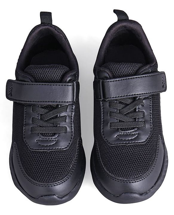 Pine Kids School Shoes with Velcro Closure - Black