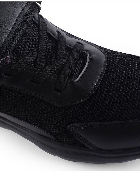 Pine Kids School Shoes with Velcro Closure - Black