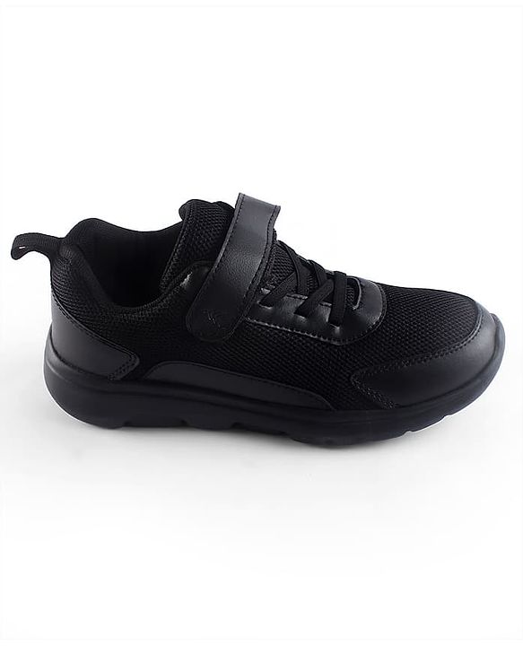 Pine Kids School Shoes with Velcro Closure - Black