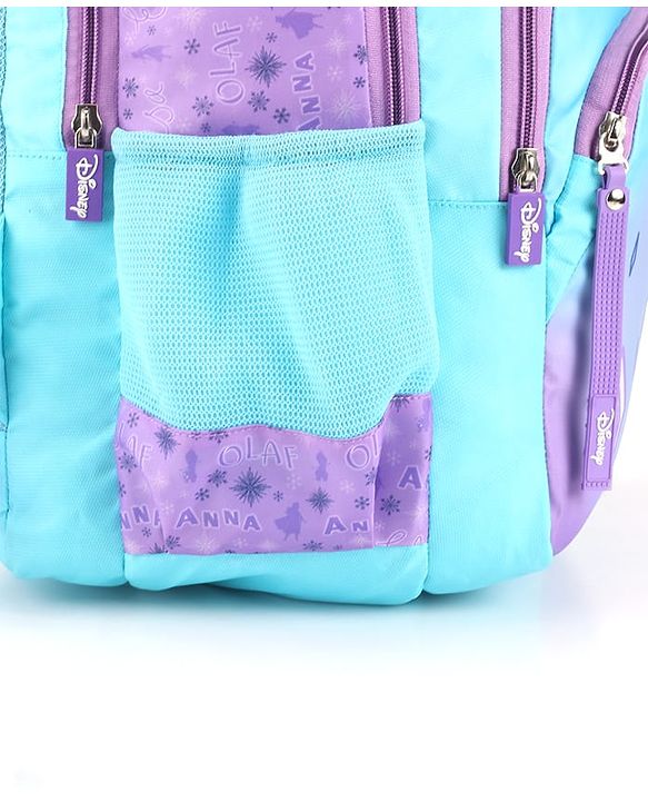 Babyhug Disney Frozen Tic-Tac-Toe School Backpack|2 Main Compartments, 2 Front Pockets, 2 side Bottle Pockets|Water Resistant|Long lasting and Durable Zippers | Comfortable back cushioning | For School, Travel and Outdoors|Lavender- 15.8 inches