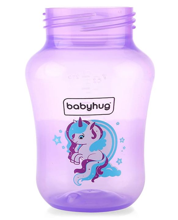 Babyhug Dino Printed Sipper Bottle With Silicone Spout & Straw Blue - 210 ml