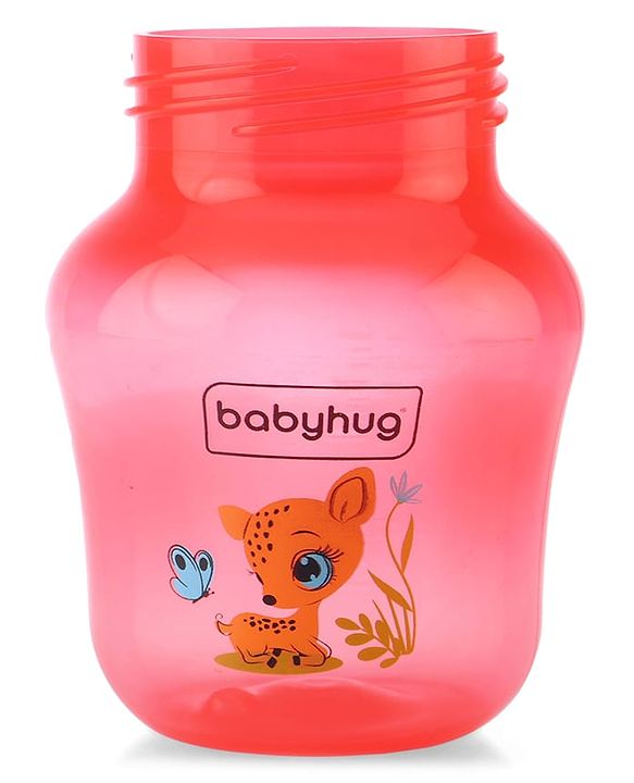 Babyhug Dino Printed Sipper Bottle With Silicone Spout & Straw Blue - 210 ml