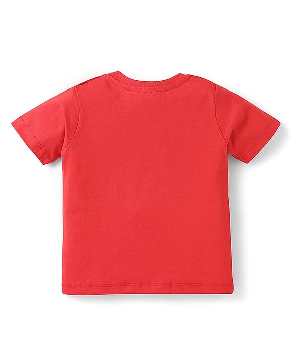 Babyhug Disney Single Jersey Knit  Half Sleeves T-Shirts With Mickey Mouse Family Graphics Pack Of 3 - Blue & Red
