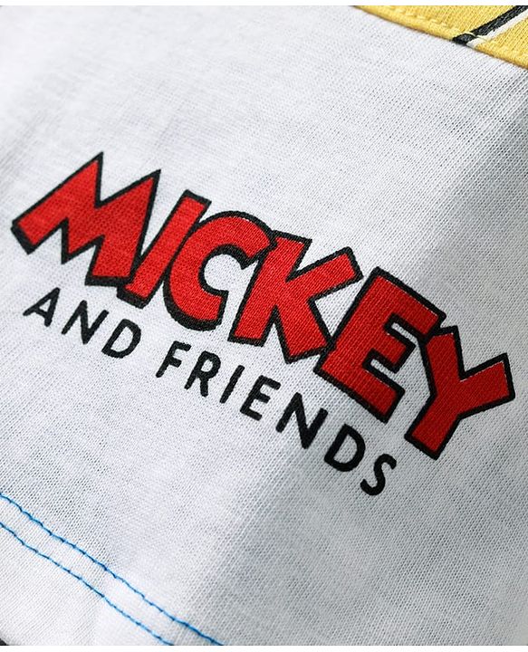 Babyhug Disney Single Jersey Knit Half Sleeves T-Shirt With Mickey Mouse Family Graphics - Blue