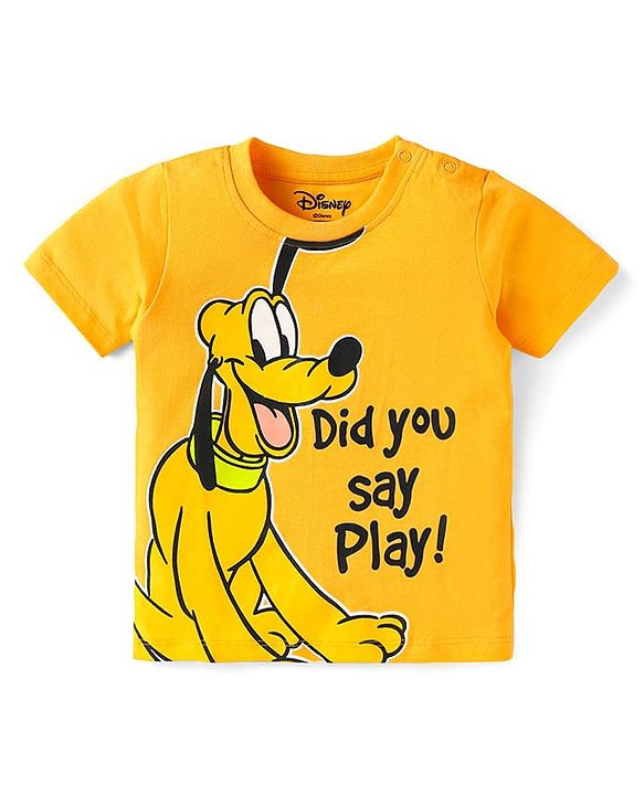Babyhug Disney Single Jersey Knit   Half Sleeves T-Shirt With Mickey Mouse Family Graphics Pack Of 3 - Yellow Green & Orange