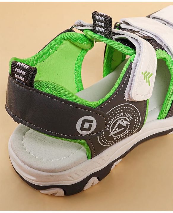 Pine Kids Sandals with Velcro Closure & Colour Block Design - Grey