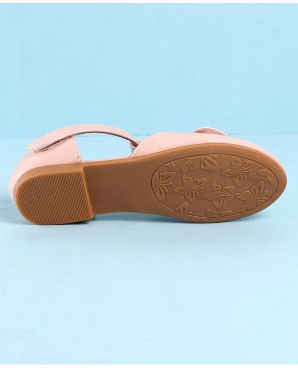 Pine Kids Velcro Closure Ballerina with Bow Applique - Gold
