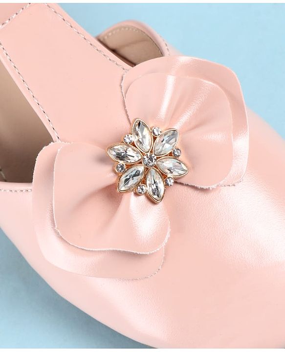 Pine Kids Velcro Closure Ballerina with Bow Applique - Gold
