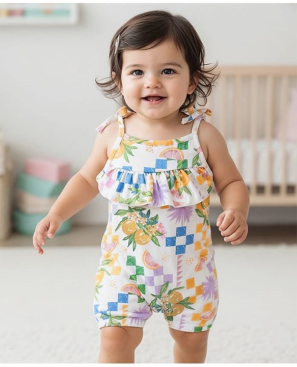 Babyhug 100% Cotton Woven Sleeveless Polka Dots & Birdy Printed  Tie Knot Jhabla Pack of 3 - Pink & White