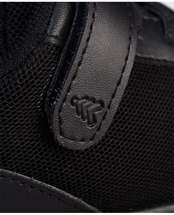 Pine Kids Velcro Closure Solid Color School Shoes - Black