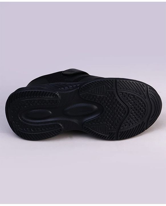 Pine Kids Velcro Closure Striped School Shoes - Black