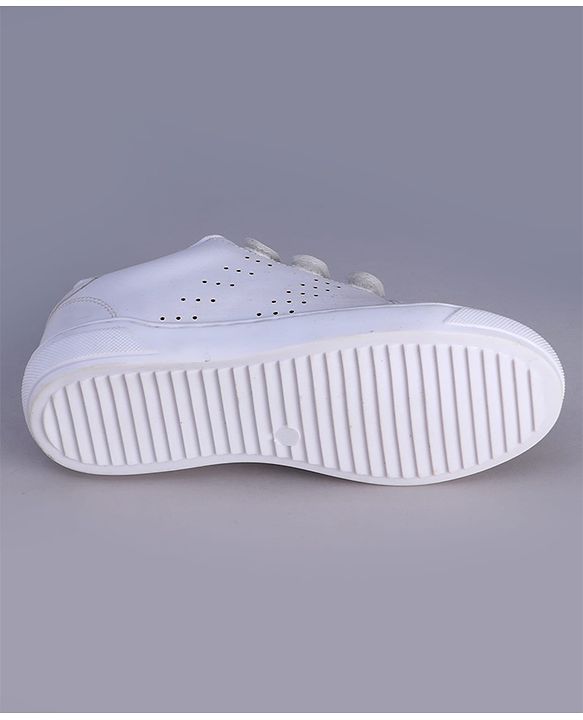 Pine Kids Velcro Closure Solid Color School School Shoes - White