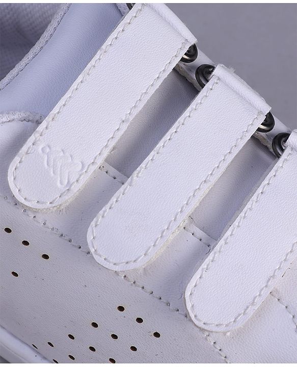 Pine Kids Velcro Closure Solid Color School School Shoes - White