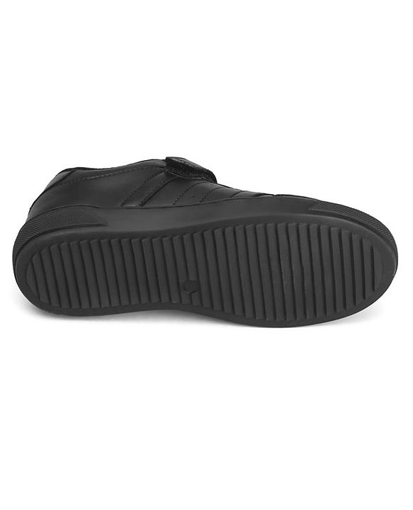 Pine Kids Velcro Closure Solid Color School Shoes - Black