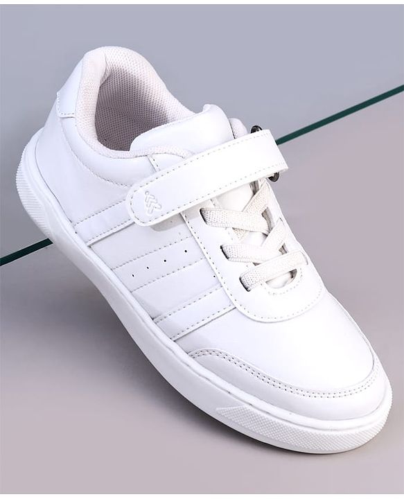 Pine Kids Velcro Closure Solid Color School Shoes - Black