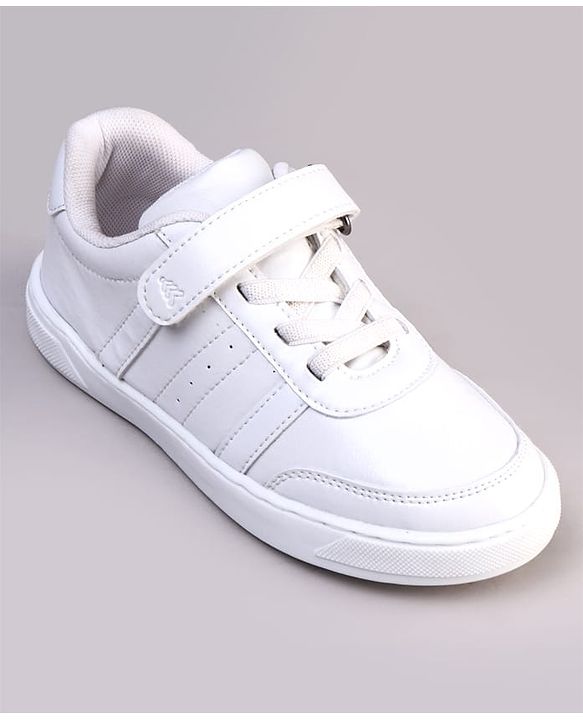 Pine Kids Velcro Closure Solid Color School Shoes - Black