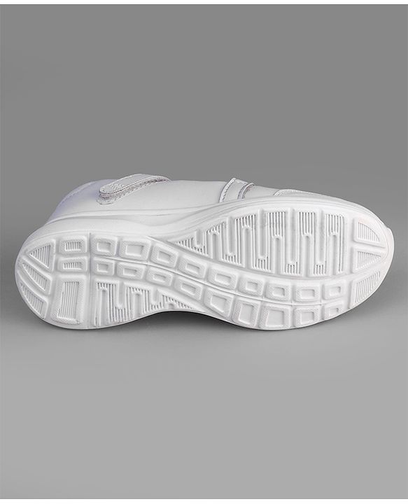 Pine Kids Velcro Closure Solid Coloured School Shoes - White