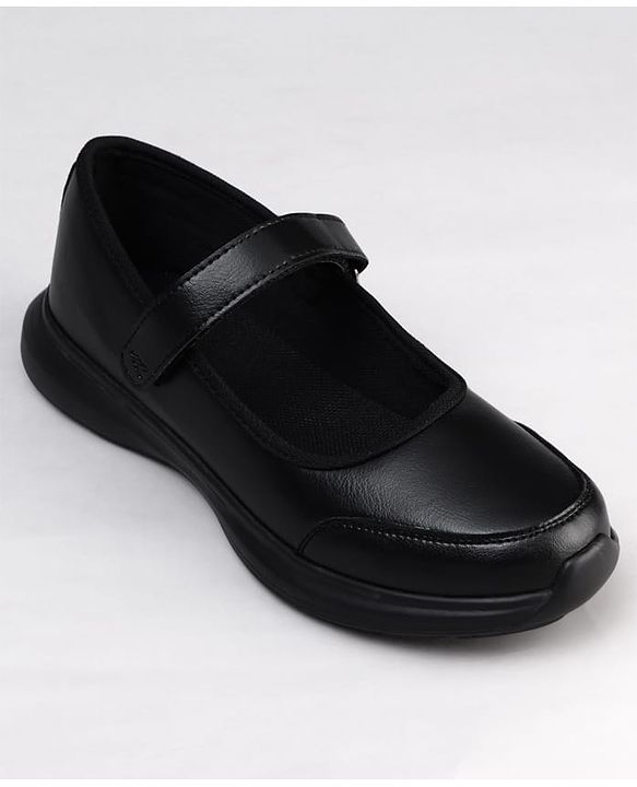 Pine Kids Velcro Closure Solid Color School Shoes - Black
