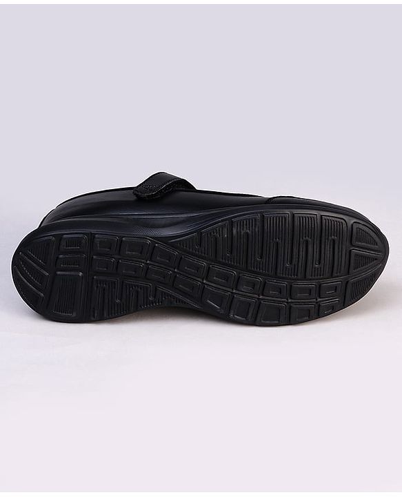 Pine Kids Velcro Closure Solid Color School Shoes - Black