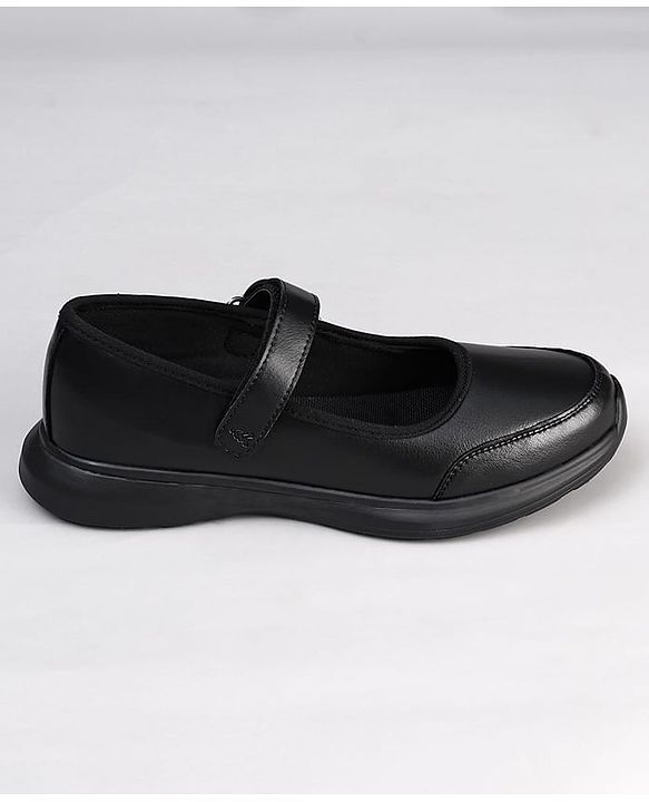 Pine Kids Velcro Closure Solid Color School Shoes - Black