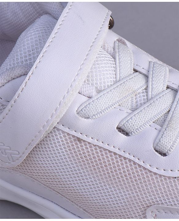 Pine Kids Velcro Closure Solid Color School Shoes - White