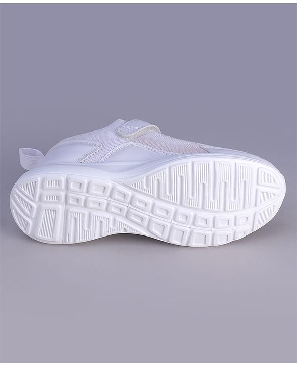 Pine Kids Velcro Closure Solid Color School Shoes - White