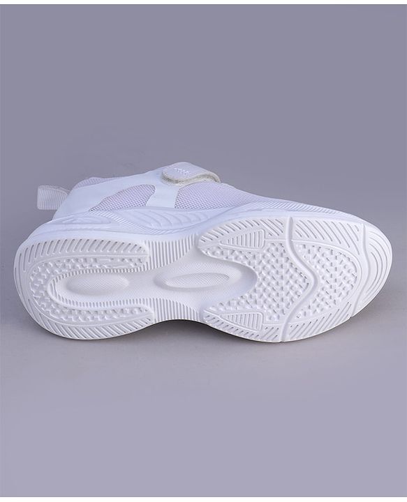 Pine Kids Velcro Closure Solid Color School Shoes - White