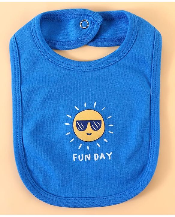 Babyhug 100% Cotton Baby Gift Sets with Beach Theme Print Pack of 7 - White & Blue