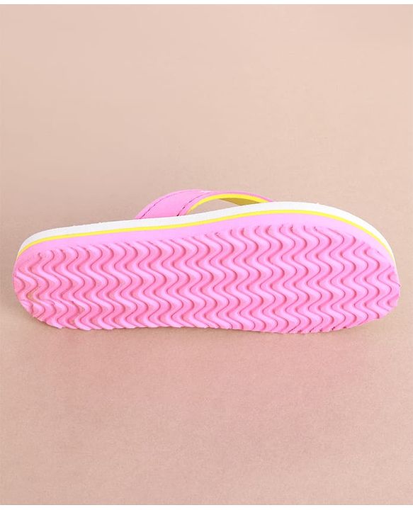 Cute Walk by Babyhug Slip on Flip Flops with Floral Print - Pink