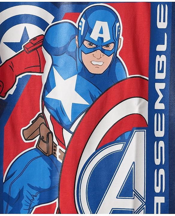 Pine Kids Marvel  Single Jersey Knit Half Sleeve Oversize Drop Shoulder T-Shirts with Avengers Graphics Pack of 3 - Red & White