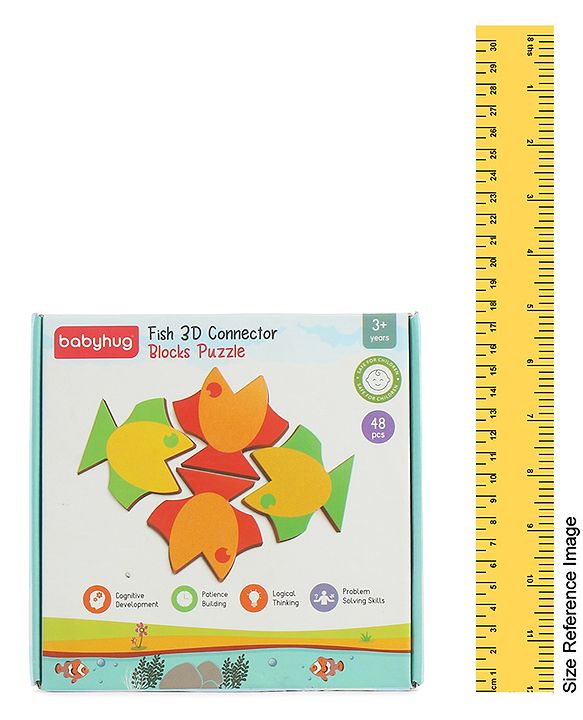Babyhug Fish Jigsaw Puzzle-48 PCS |Screen Free Entertainment| Patience Building| Logical Thinking |Gifting For KIds |Multicolor