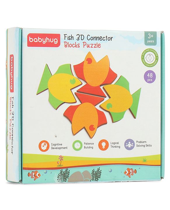 Babyhug Fish Jigsaw Puzzle-48 PCS |Screen Free Entertainment| Patience Building| Logical Thinking |Gifting For KIds |Multicolor