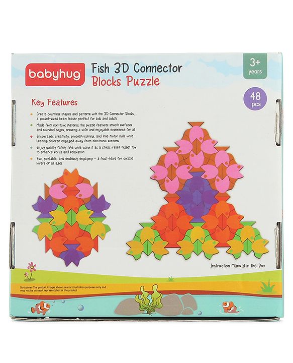 Babyhug Fish Jigsaw Puzzle-48 PCS |Screen Free Entertainment| Patience Building| Logical Thinking |Gifting For KIds |Multicolor