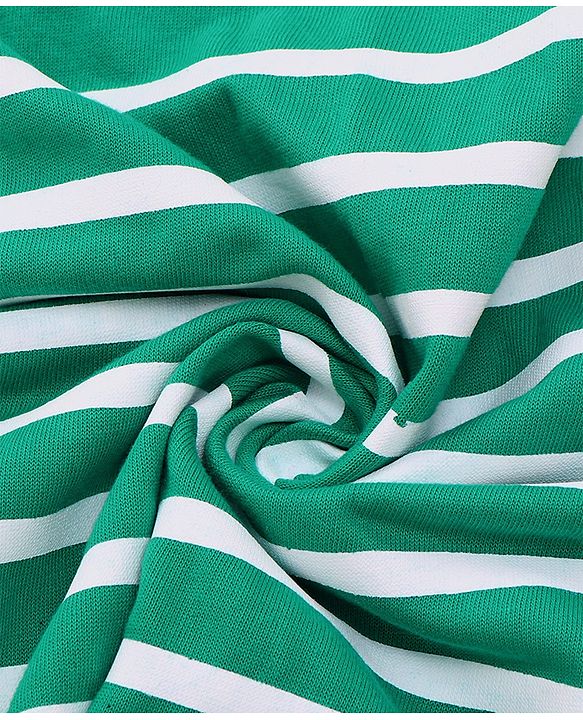 Babyhug Terry Knit Hooded Wrapper With Striped & Lion Print L 73 x B 73 cm - Green