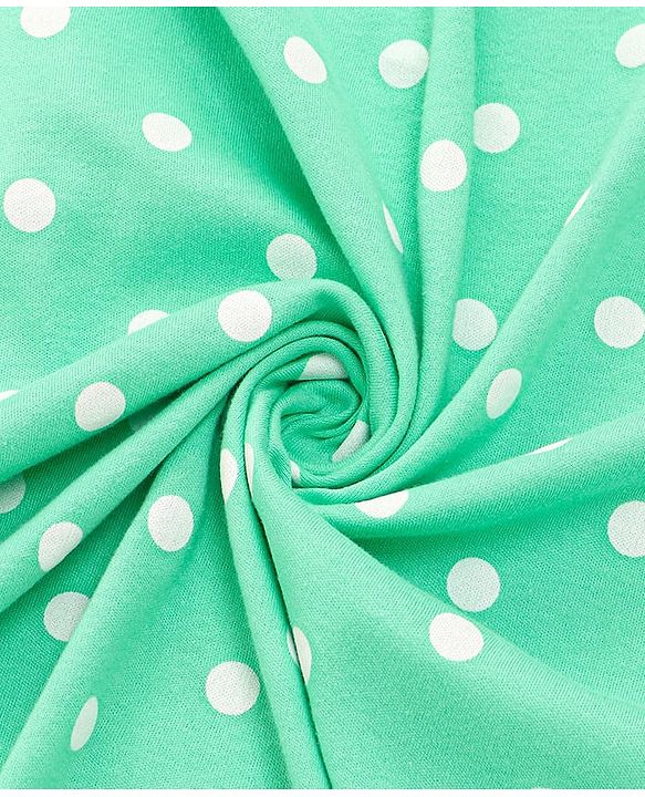 Babyhug Interlock Knit Hooded Towel with Polka Dots Print L 76.2 x B 76.2 cm - Green
