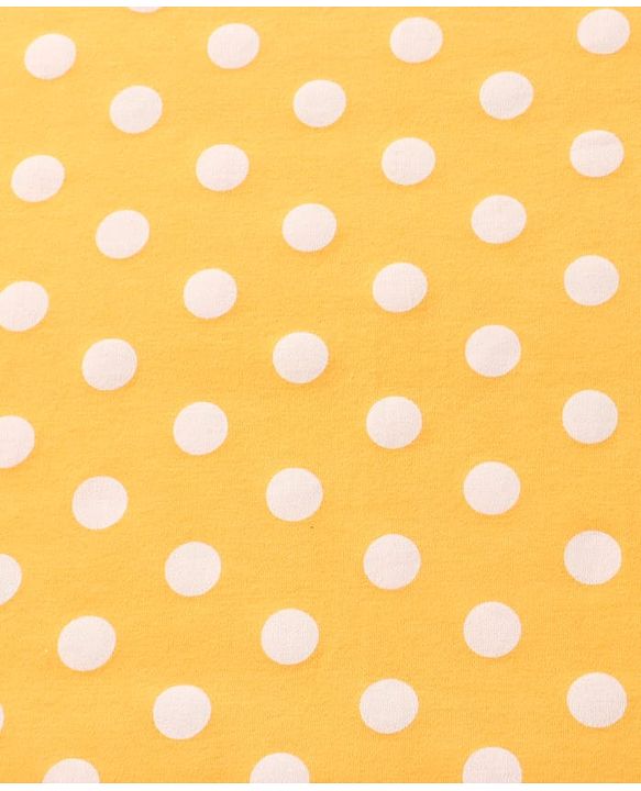 Babyhug Interlock Knit Hooded Wrapper with Polka Dots Print L 76 x B 76 cm - Yellow