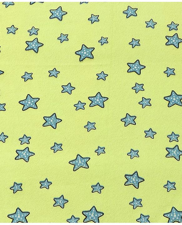 Babyhug Terry Knit Hooded Towel with With Star Print L 30 x B 30 cm - Neon Green