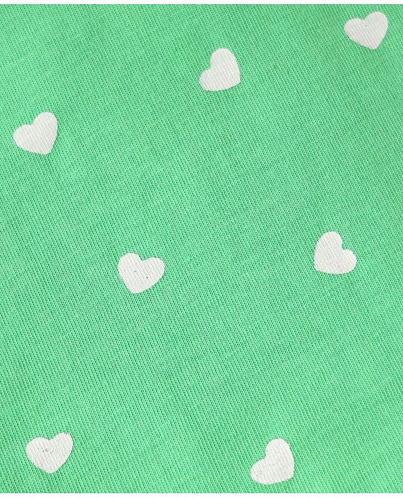 Babyhug Cotton Knit Frill Sleeves T-Shirts with Polka Dots & Floral Print Pack of 3 - Light Green & Pink