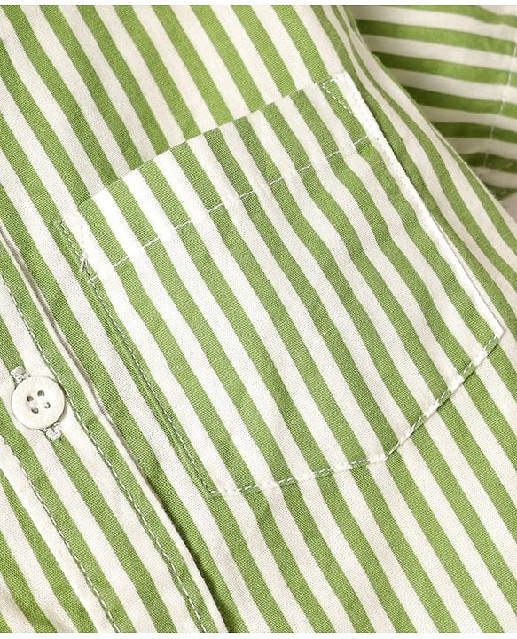 Babyhug Cotton Woven Half Sleeves Shirts and Shorts Set with Stripes - Light Green
