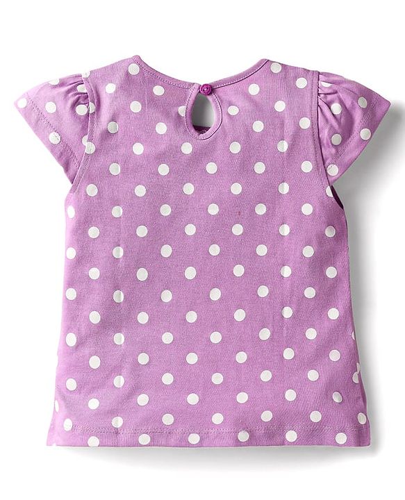 Babyhug Cotton Knit Cap Sleeves T-Shirts with Hearts & Polka Dots Print Pack of 3 - Pink & Lavender