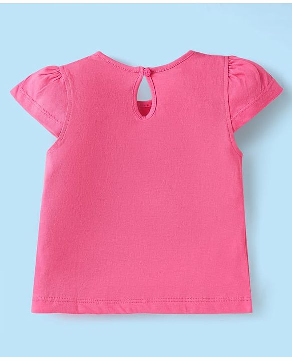 Babyhug Cotton Knit Half Sleeves T-Shirts With Tropical Print Pack Of 3 - Dark Pink Yellow & White