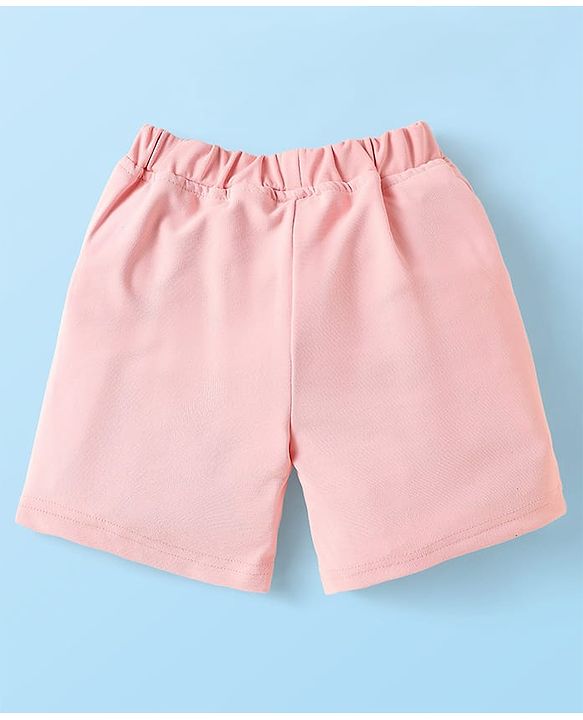 Babyhug Knit Full Sleeves Solid 3 Piece Party Suit With Bow - Peach & White