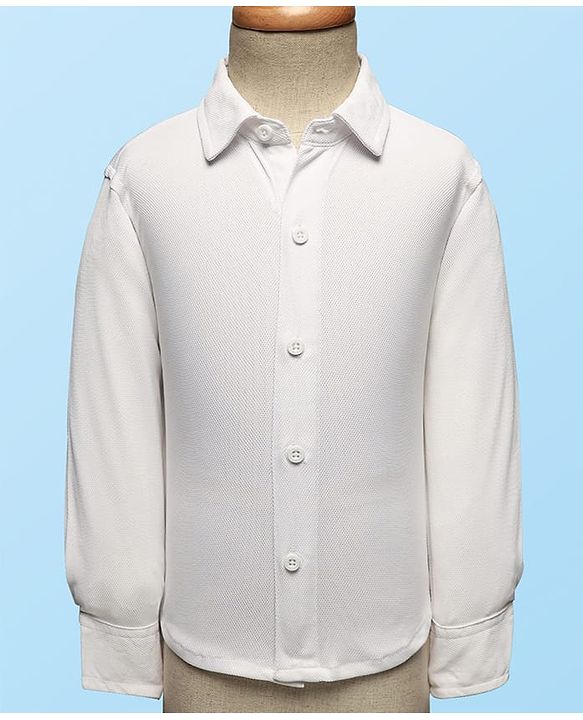 Babyhug Woven Full Sleeves Solid Color 3 Piece Party Suit with Shirt Waistcoat Trousers and Bow - White & Light Green